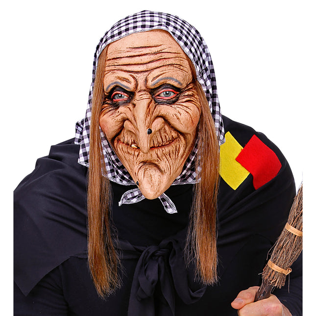 Máscara de Halloween Bruja con Pelo