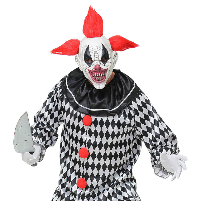 Máscara Halloween Rojo Blanco Payaso
