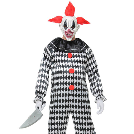 Máscara Halloween Rojo Blanco Payaso
