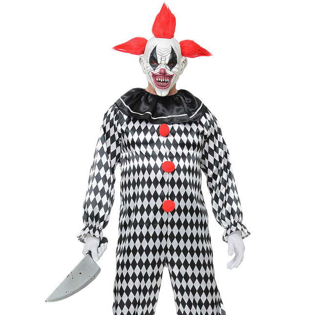 Máscara Halloween Rojo Blanco Payaso