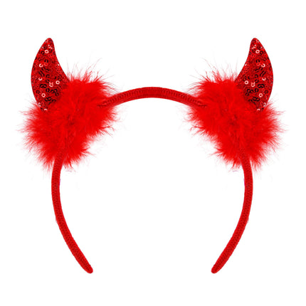 Diadema Halloween Diablo Rojo Purpurina