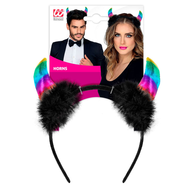 Diadema Halloween Diablo Arco Iris