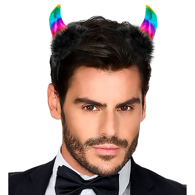 Diadema Halloween Diablo Arco Iris