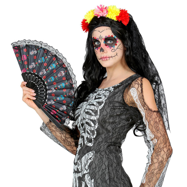 Abanico Día De Los Muertos