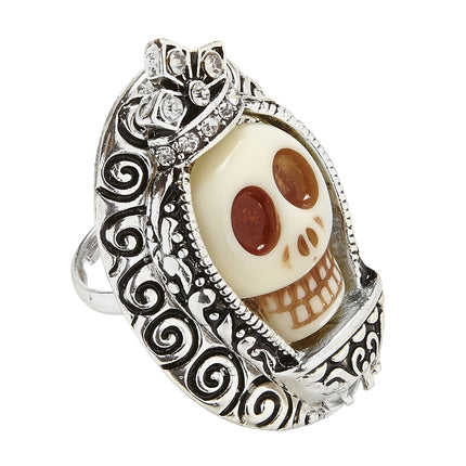Anillo de Halloween Calavera de plata