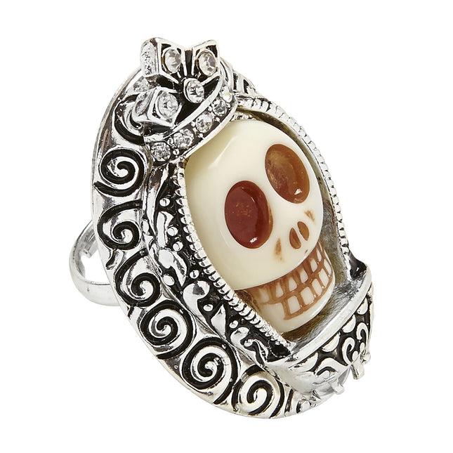 Anillo de Halloween Calavera de plata