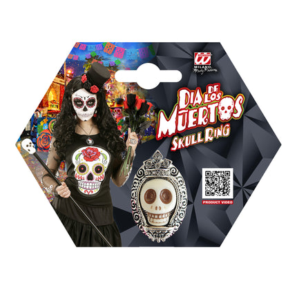 Anillo de Halloween Calavera de plata