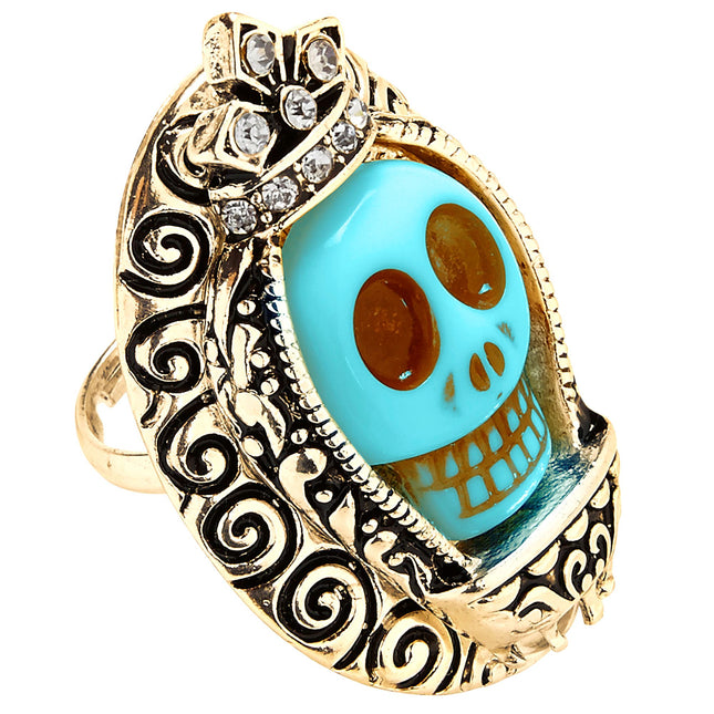 Anillo Halloween Calavera Azul