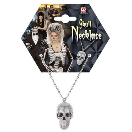 Collar de Halloween Calavera de plata