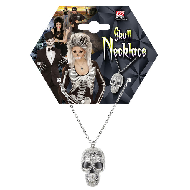 Collar de Halloween Calavera de plata