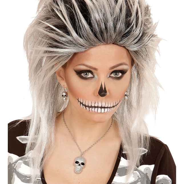 Collar de Halloween Calavera de plata