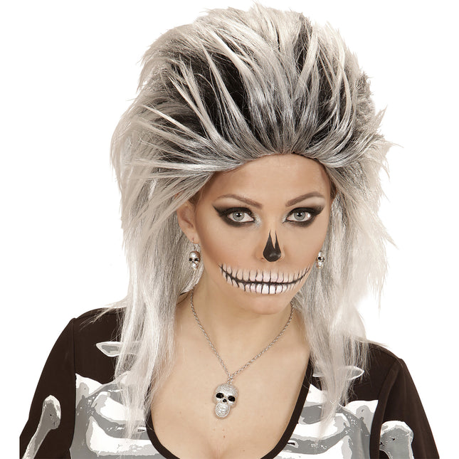 Set Accesorios Halloween Calavera Plateada 3 piezas
