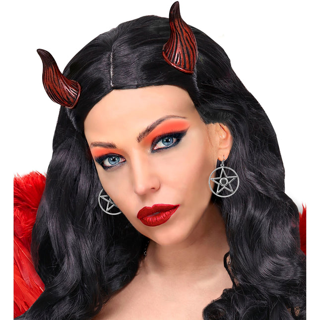 Pendientes de Halloween Plata Satán