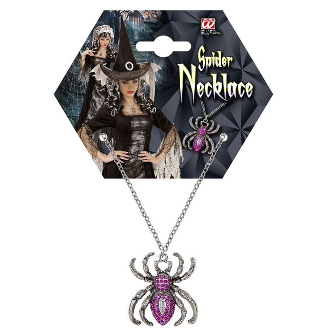 Collar de Halloween Araña morada