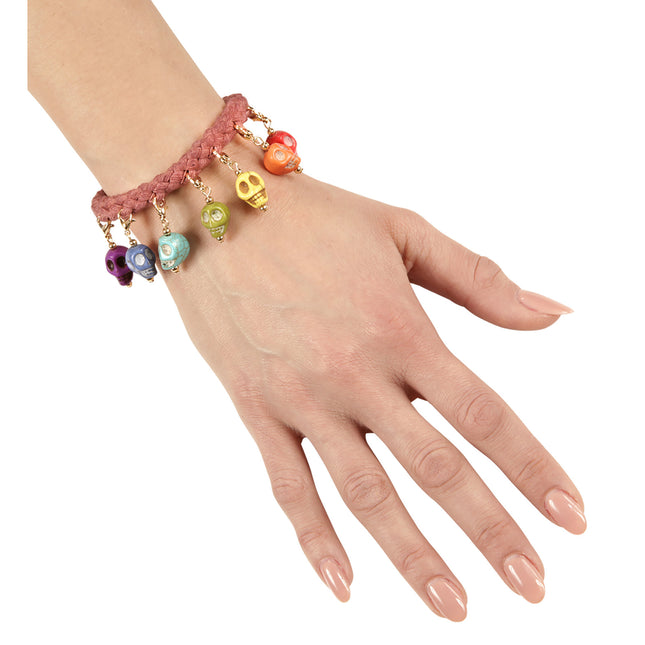 Pulsera de Halloween Calaveras de colores