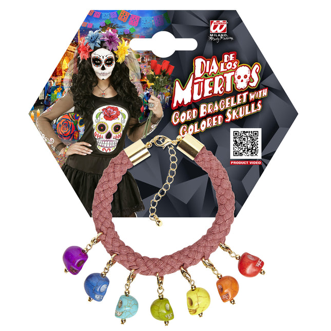 Pulsera de Halloween Calaveras de colores