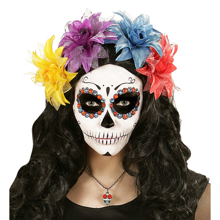 Collar de Halloween Calavera de colores