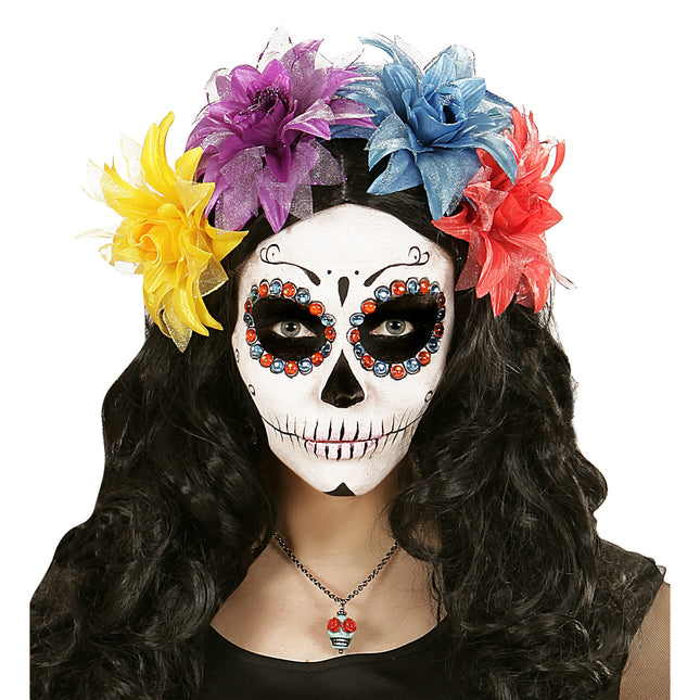 Collar de Halloween Calavera de colores