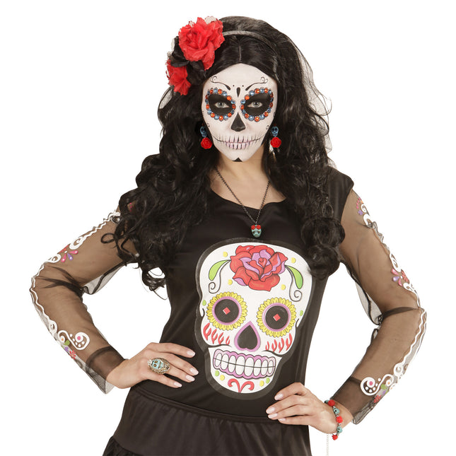 Collar de Halloween Calavera de colores