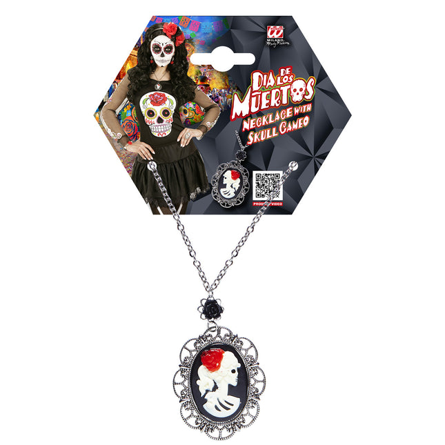 Collar de Halloween Calavera y Rosa