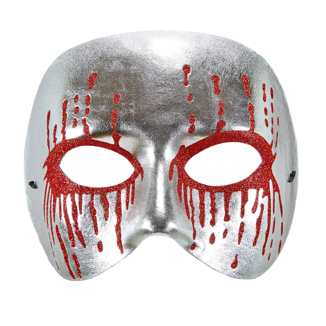 Máscara de Halloween Psicópata Plateada