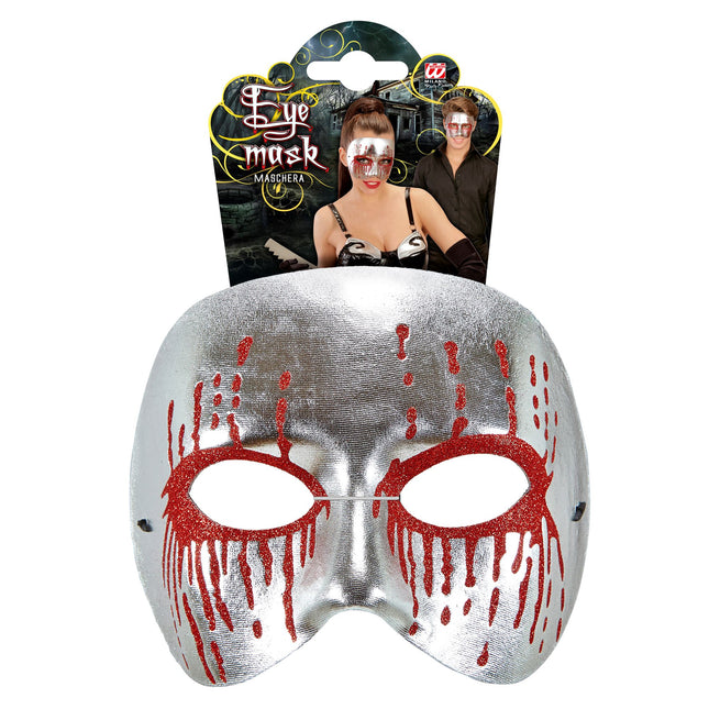 Máscara de Halloween Psicópata Plateada