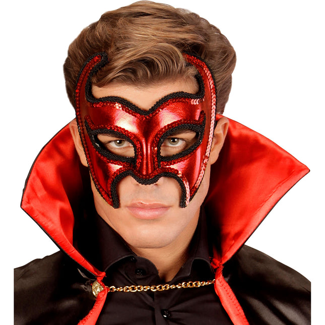 Máscara de Halloween Diablo Metálico