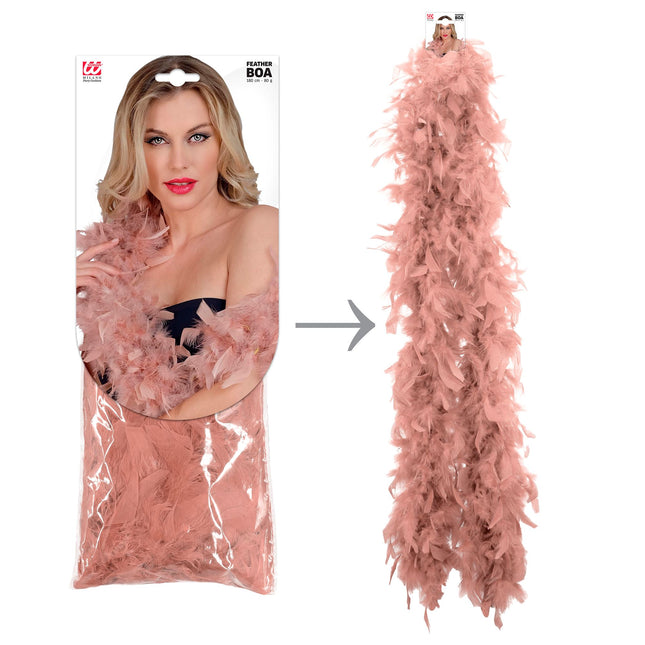 Plumas de Boa Rosa Claro 1,8m