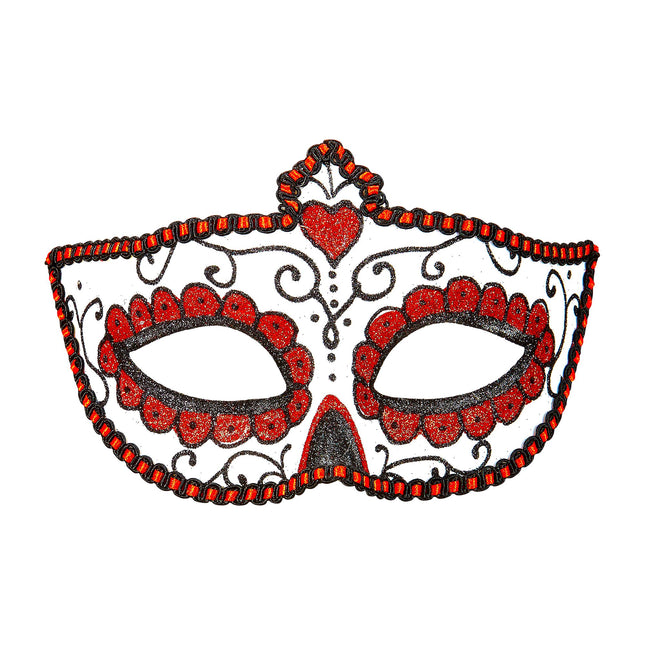 Dia De Los Muertos Máscara Ojos Roja