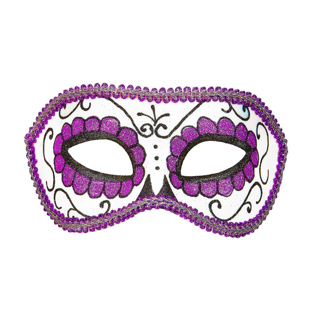 Máscara Ojos Día De Los Muertos Morada