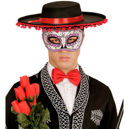 Máscara Ojos Día De Los Muertos Morada