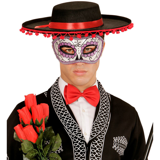Máscara Ojos Día De Los Muertos Morada