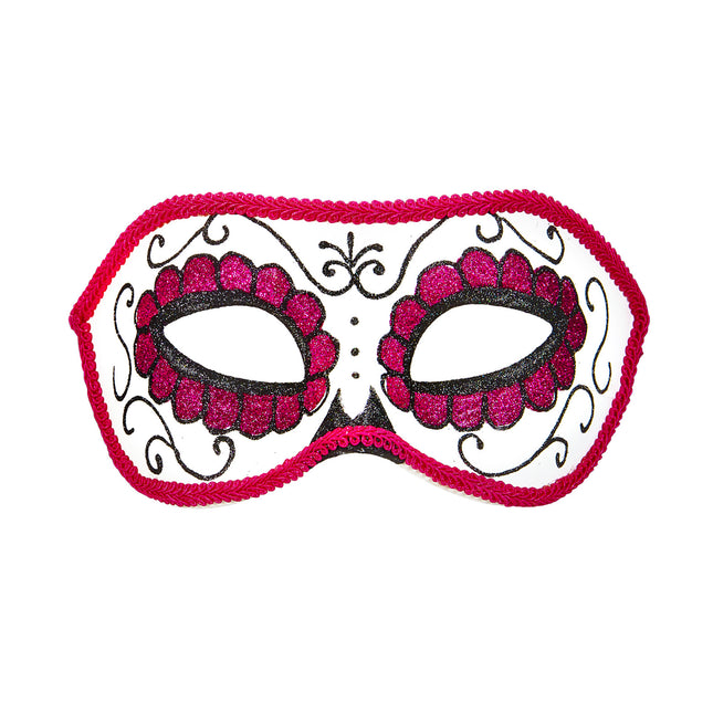 Máscara Ojos Día De Los Muertos Rosa