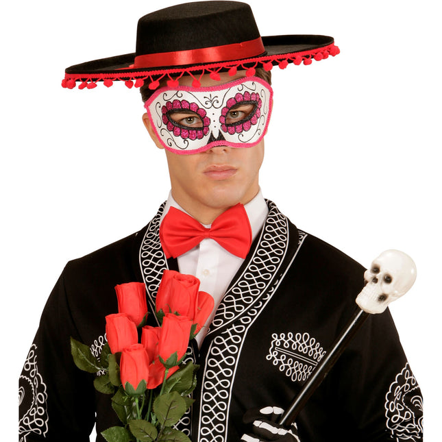 Máscara Ojos Día De Los Muertos Rosa