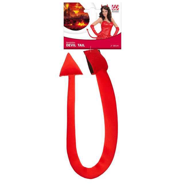 Cola Falsa Halloween Diablo Rojo 88cm