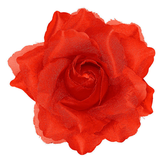 Flor roja para el pelo