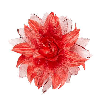 Flor roja para el pelo