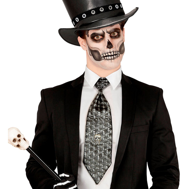 Corbata Halloween Esqueleto Metálico