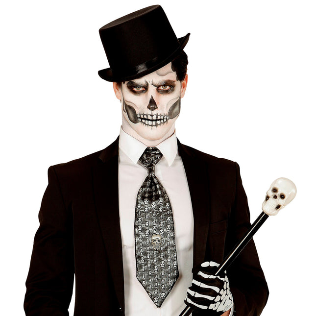 Corbata Halloween Esqueleto Metálico