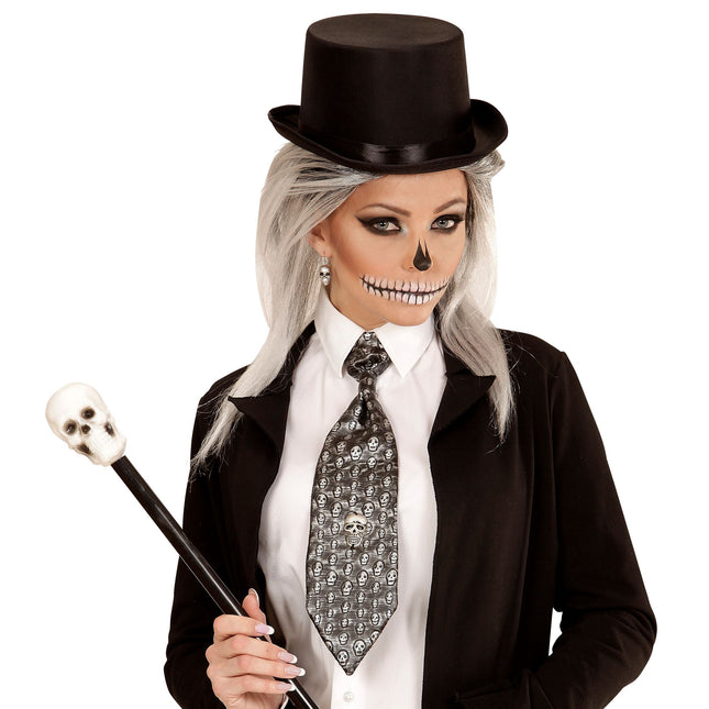 Corbata Halloween Esqueleto Metálico