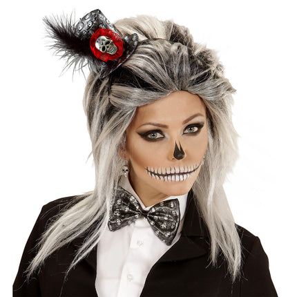 Set Accesorio Halloween Diadema Y Lazo Metélico 2pcs