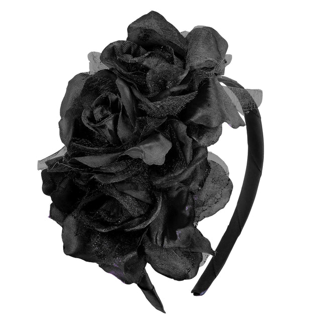 Diadema Halloween Rosas Negras