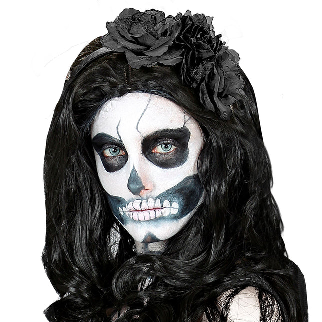 Diadema Halloween Rosas Negras