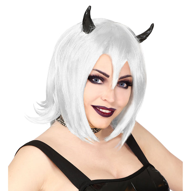 Peluca de Halloween Bob Blanca