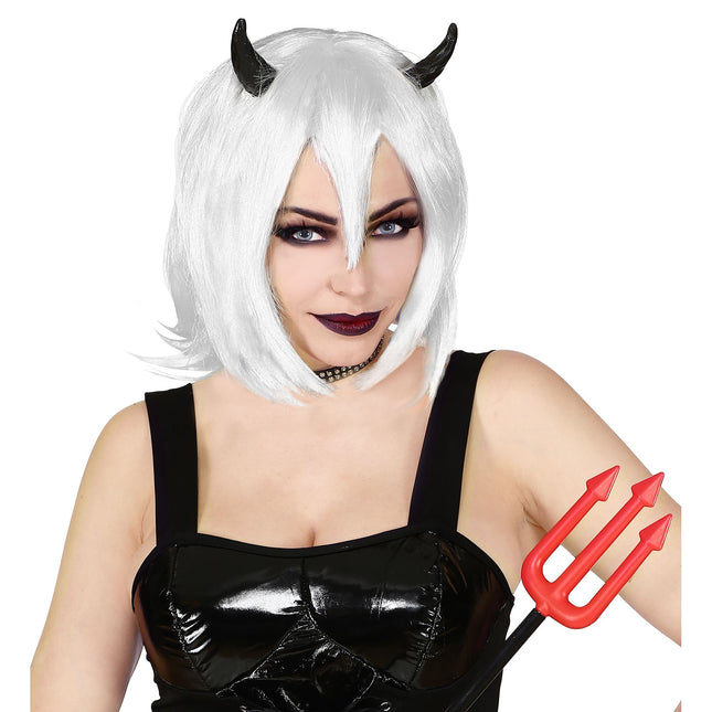 Peluca de Halloween Bob Blanca