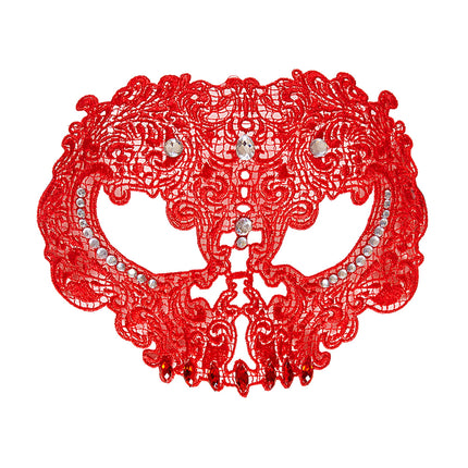 Máscara Roja Con Encaje