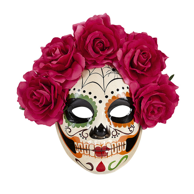 Día De Los Muertos Máscara Rosas