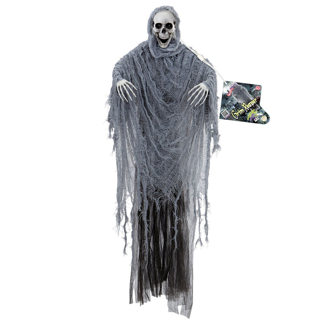Muñeca Halloween Parca Gris Con Sonido, Luz Y Movimiento