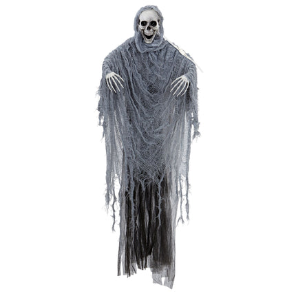 Muñeca Halloween Parca Gris Con Sonido, Luz Y Movimiento
