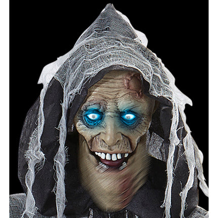 Muñeca Halloween Zombi Gris Con Sonido, Luz Y Movimiento